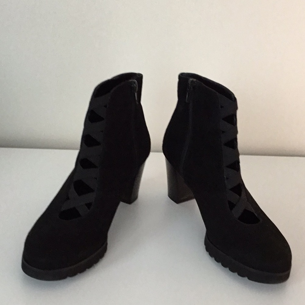 Black suede booties